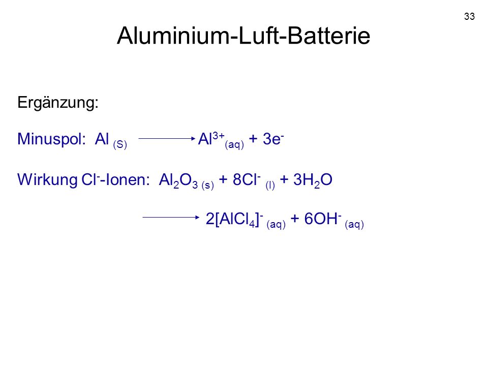 Aluminium-Luft-Batterie