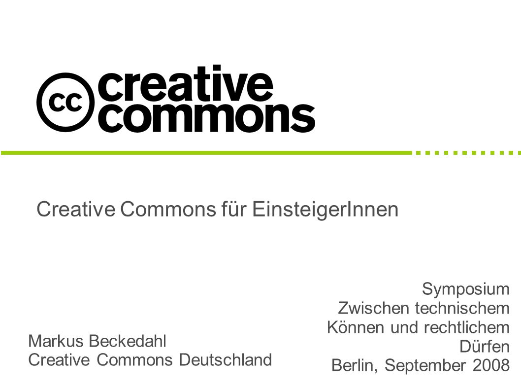 Creative Commons für EinsteigerInnen