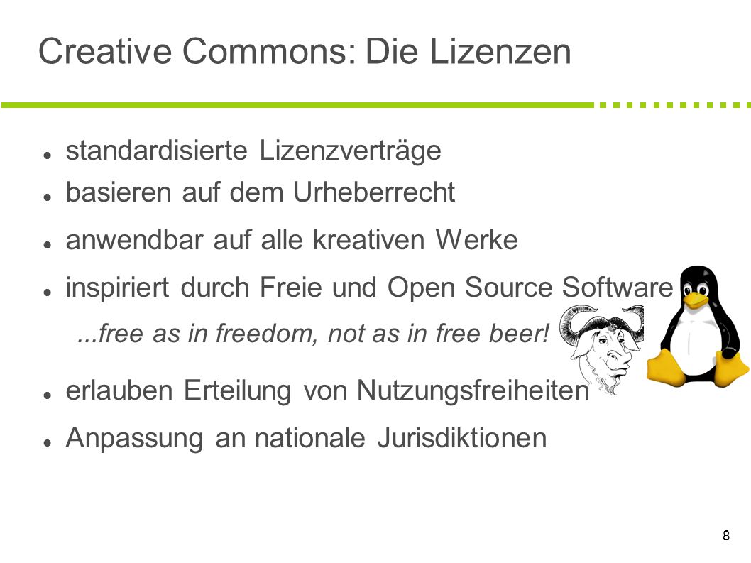 Creative Commons: Die Lizenzen