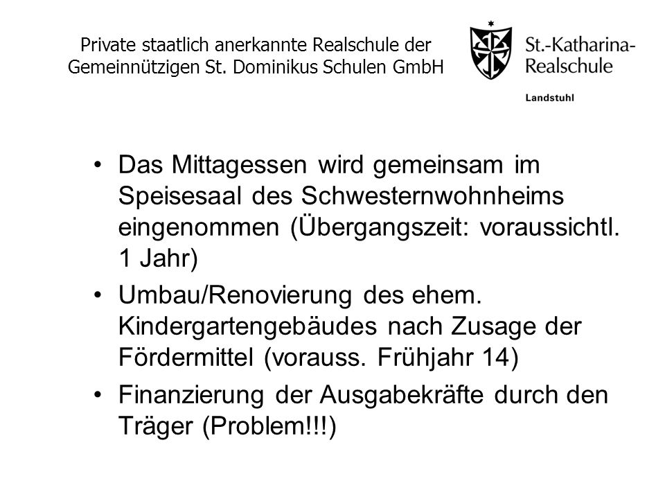 Finanzierung der Ausgabekräfte durch den Träger (Problem!!!)