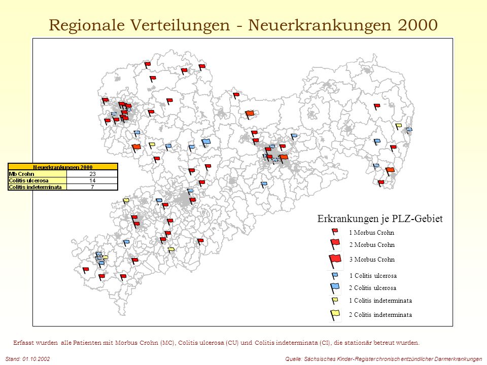 Regionale Verteilungen - Neuerkrankungen 2000