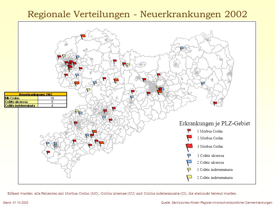 Regionale Verteilungen - Neuerkrankungen 2002