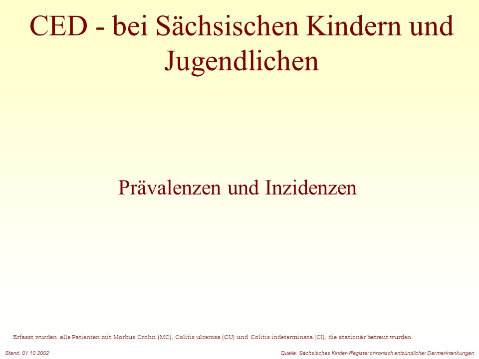CED - bei Sächsischen Kindern und Jugendlichen