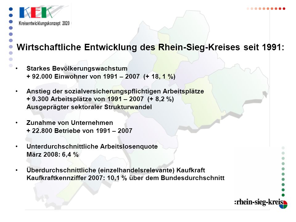 Wirtschaftliche Entwicklung des Rhein-Sieg-Kreises seit 1991: