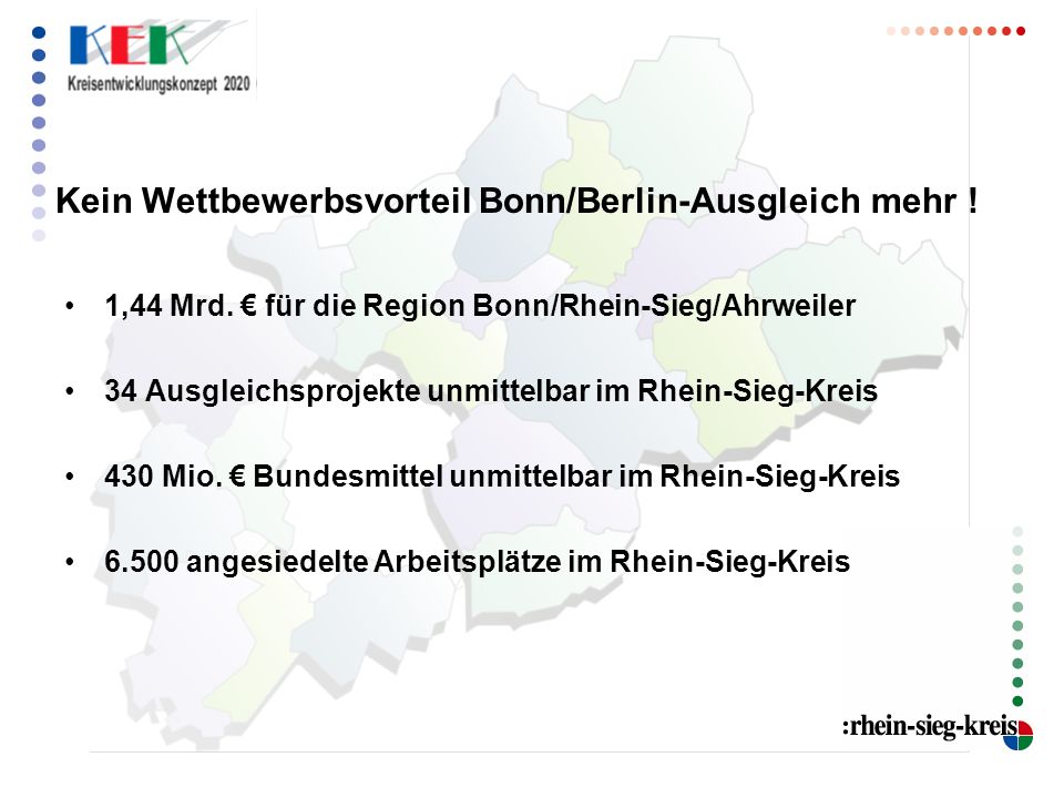 Kein Wettbewerbsvorteil Bonn/Berlin-Ausgleich mehr !