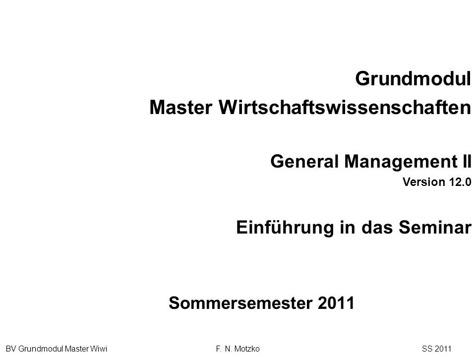 Master Wirtschaftswissenschaften