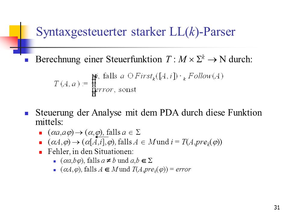 Syntaxgesteuerter starker LL(k)-Parser