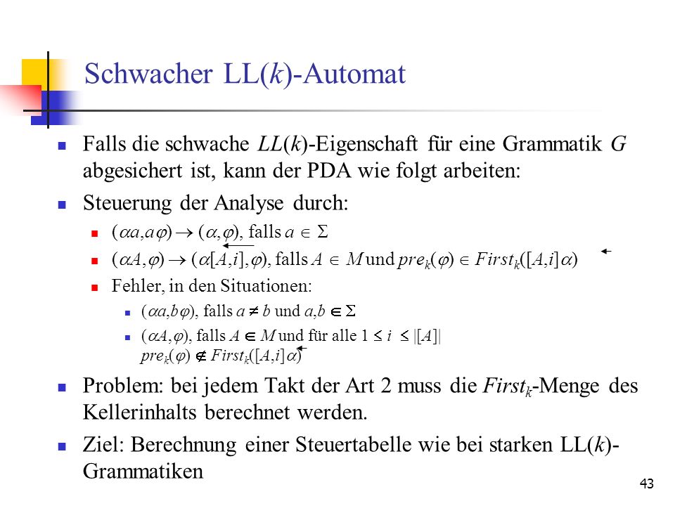 Schwacher LL(k)-Automat