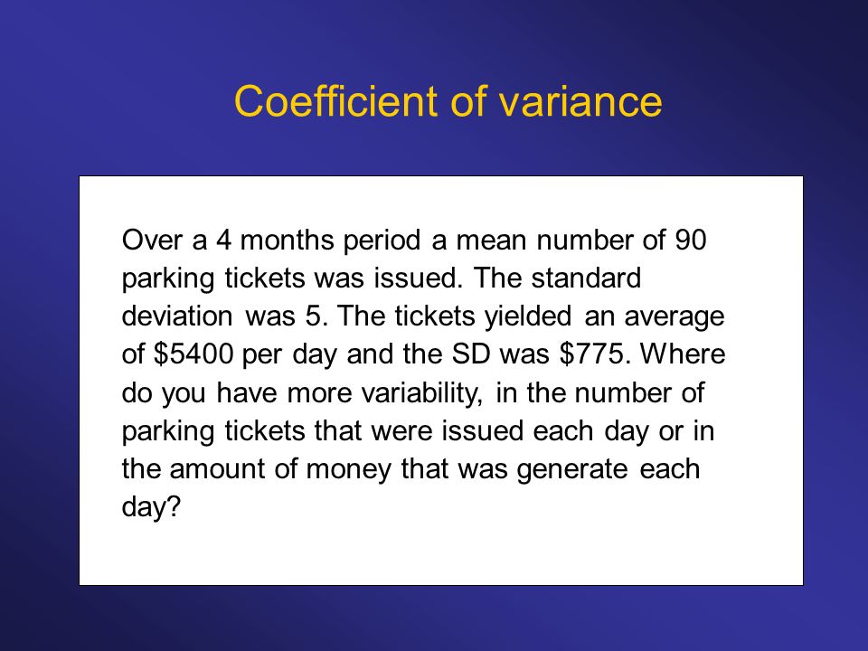 Coefficient of variance