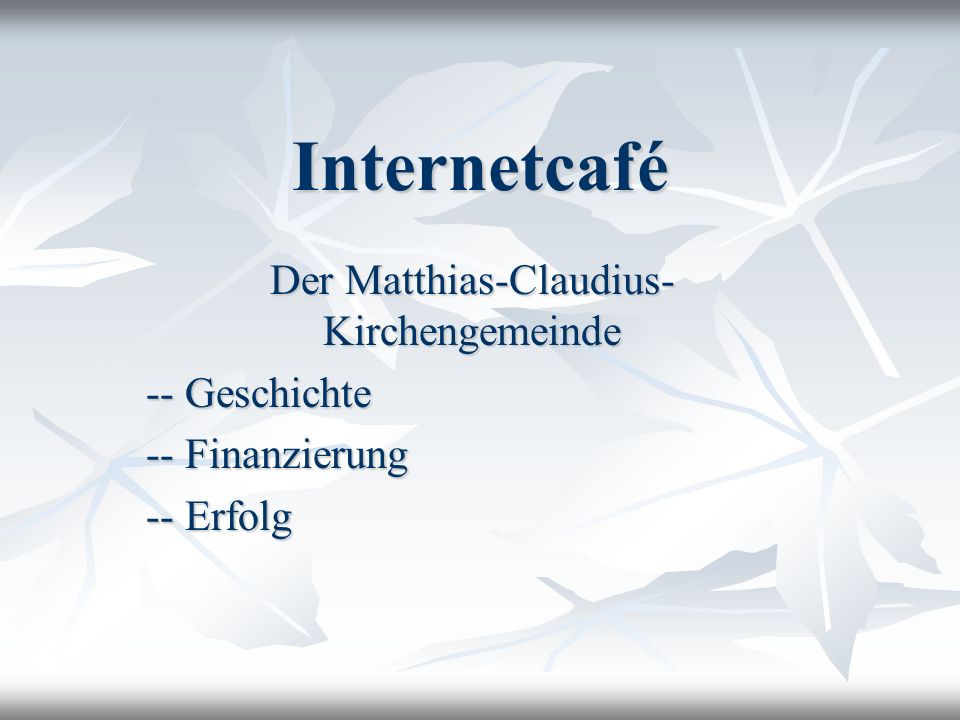 Der Matthias-Claudius-Kirchengemeinde