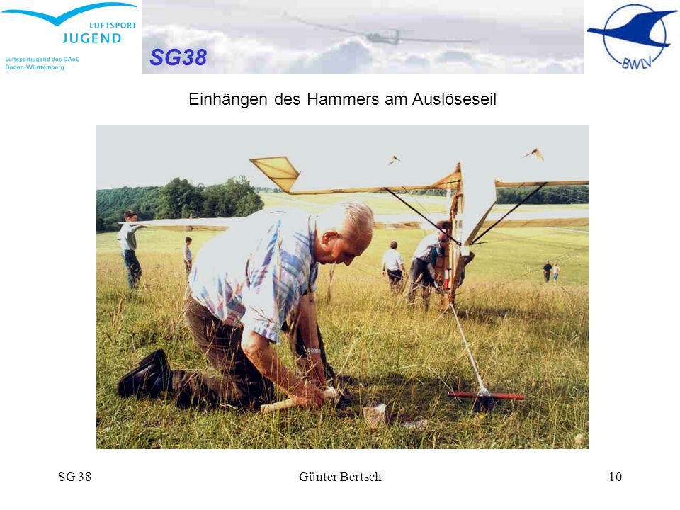 SG38 Einhängen des Hammers am Auslöseseil SG 38 Günter Bertsch