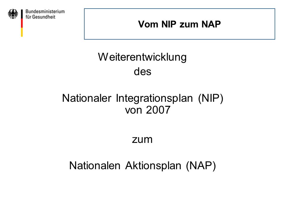 Nationaler Integrationsplan (NIP) von 2007