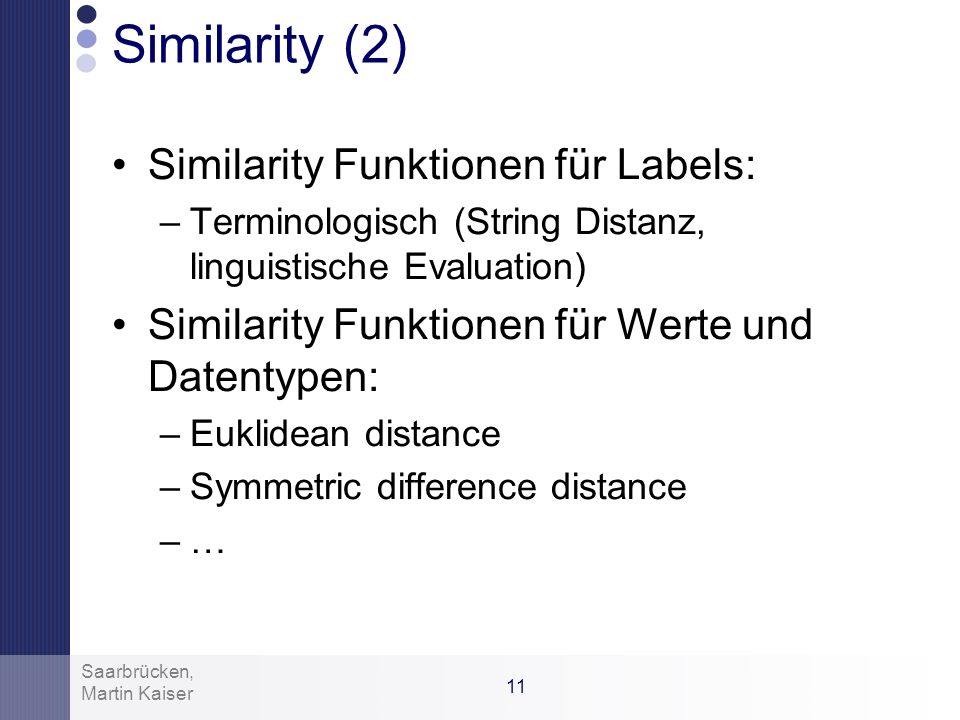 Similarity (2) Similarity Funktionen für Labels: