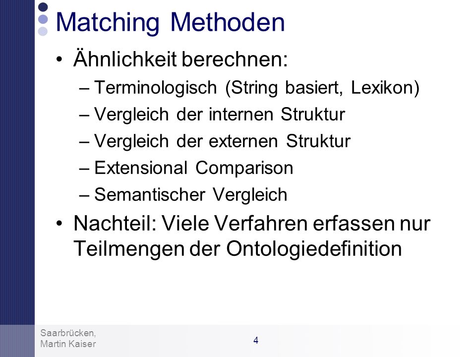 Matching Methoden Ähnlichkeit berechnen: