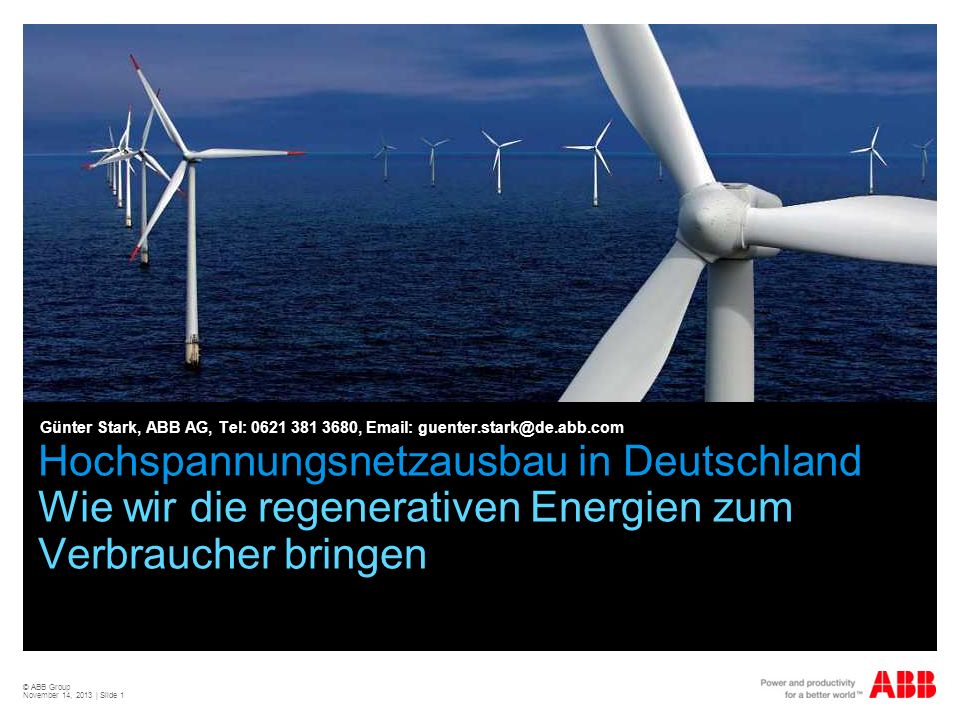 Günter Stark, ABB AG, Tel: ,