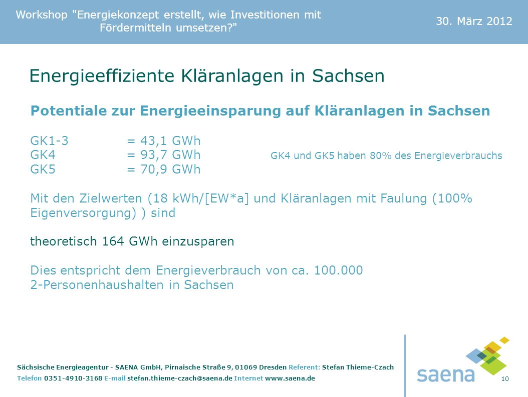 Energieeffiziente Kläranlagen in Sachsen