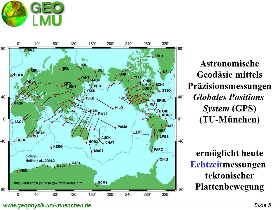 Astronomische Geodäsie mittels. Präzisionsmessungen. Globales Positions. System (GPS) (TU-München)