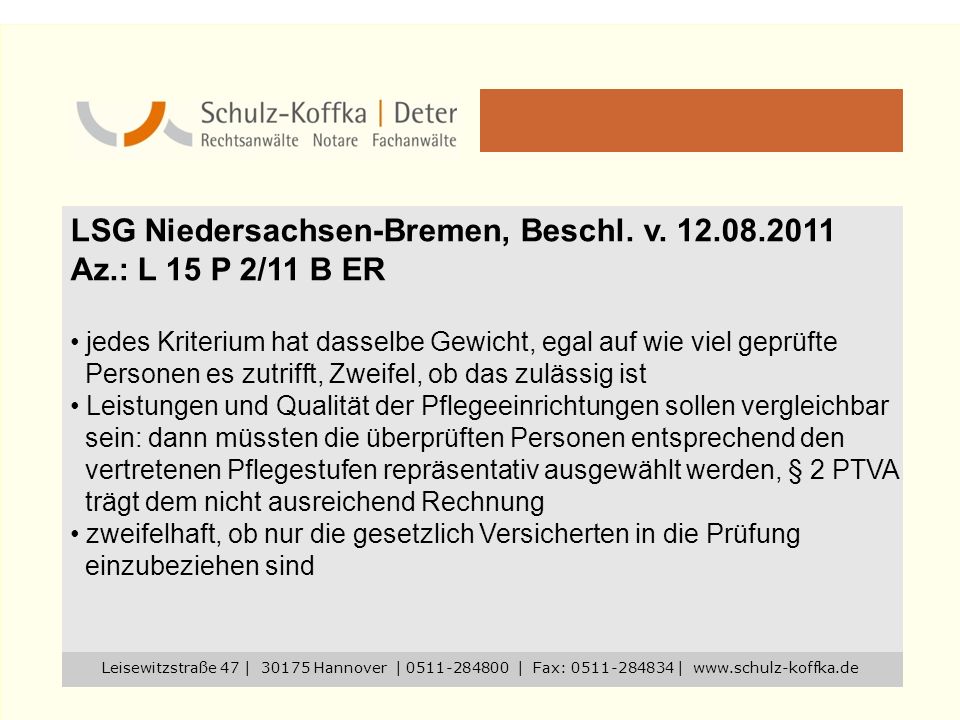 LSG Niedersachsen-Bremen, Beschl. v Az.: L 15 P 2/11 B ER