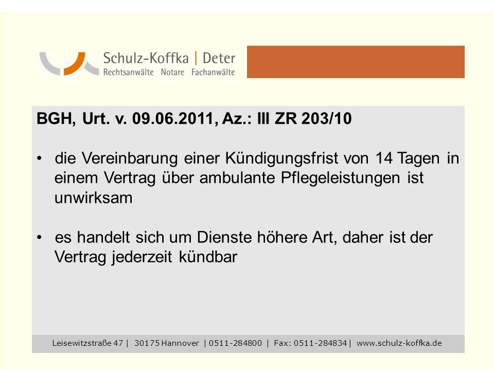 die Vereinbarung einer Kündigungsfrist von 14 Tagen in