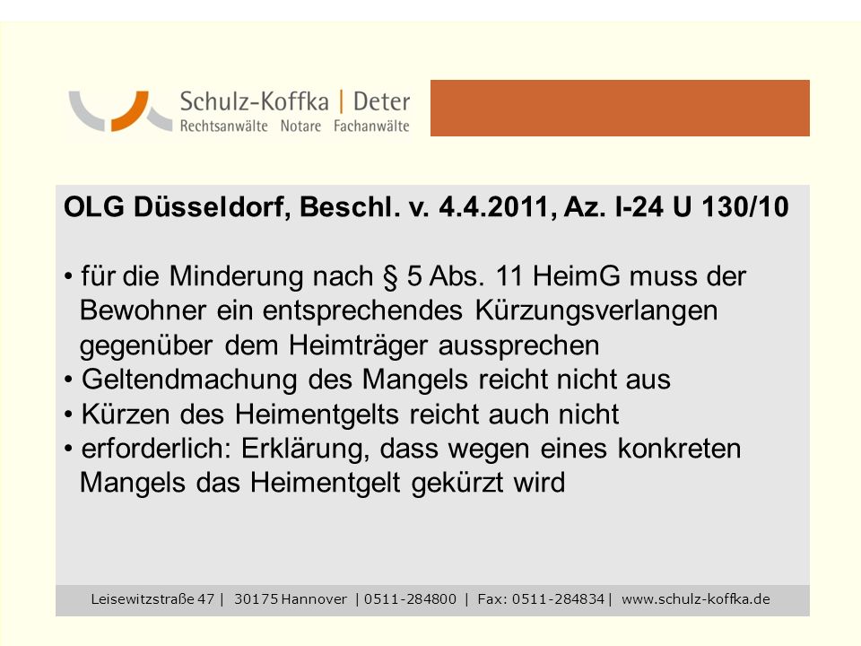 OLG Düsseldorf, Beschl. v , Az. I-24 U 130/10