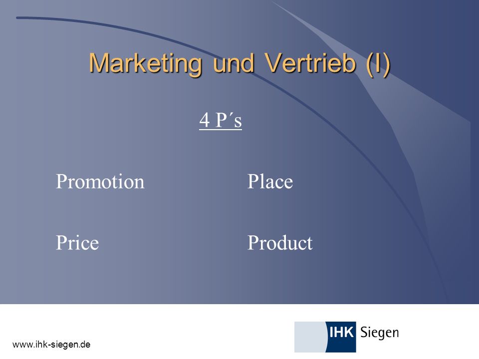 Marketing und Vertrieb (I)