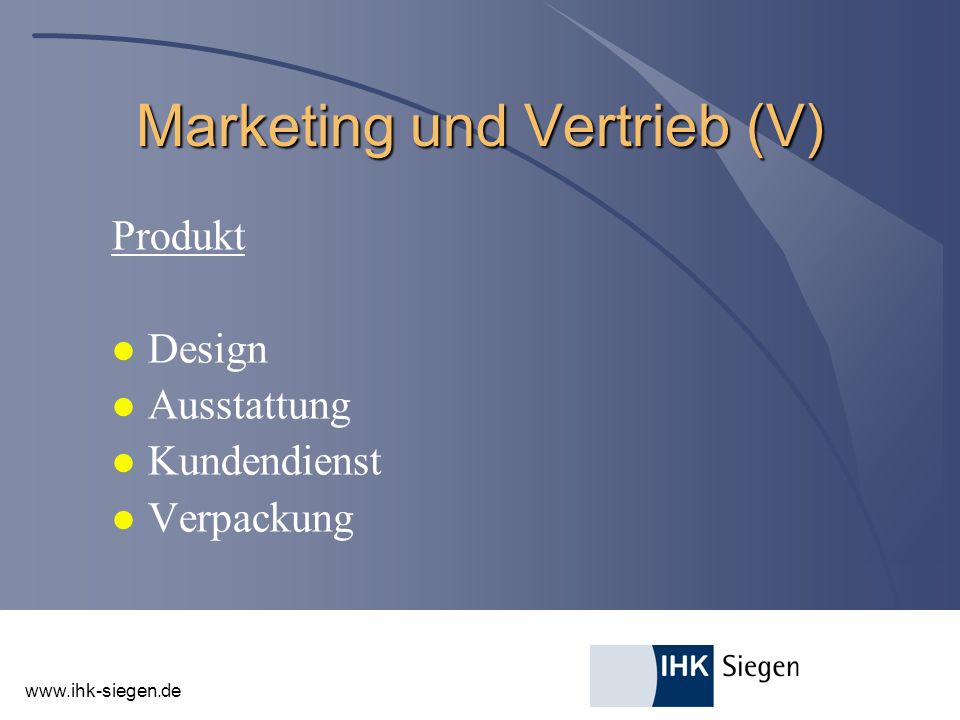 Marketing und Vertrieb (V)