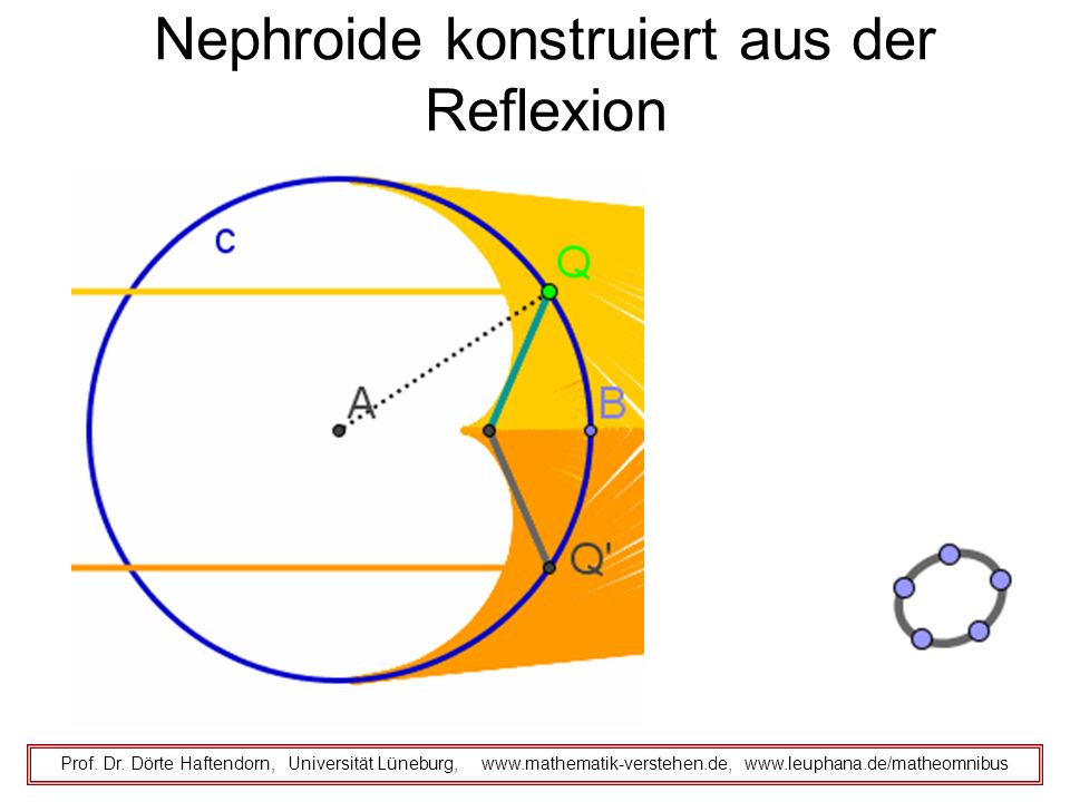 Nephroide konstruiert aus der Reflexion