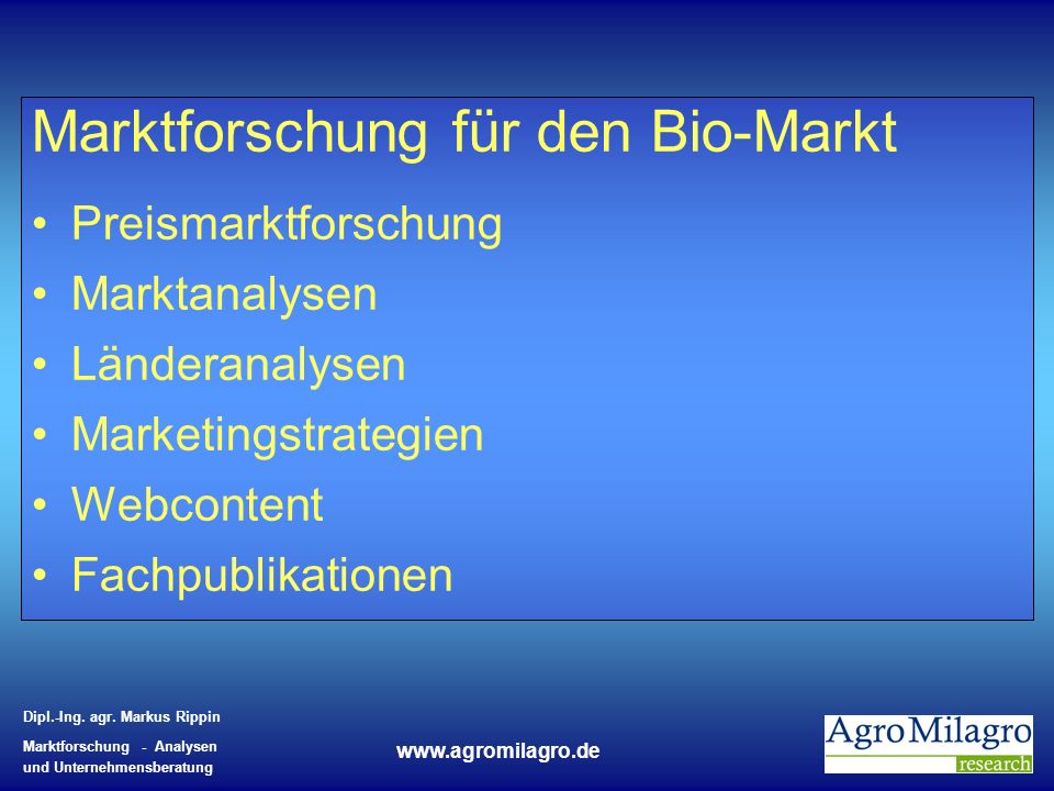 Marktforschung für den Bio-Markt