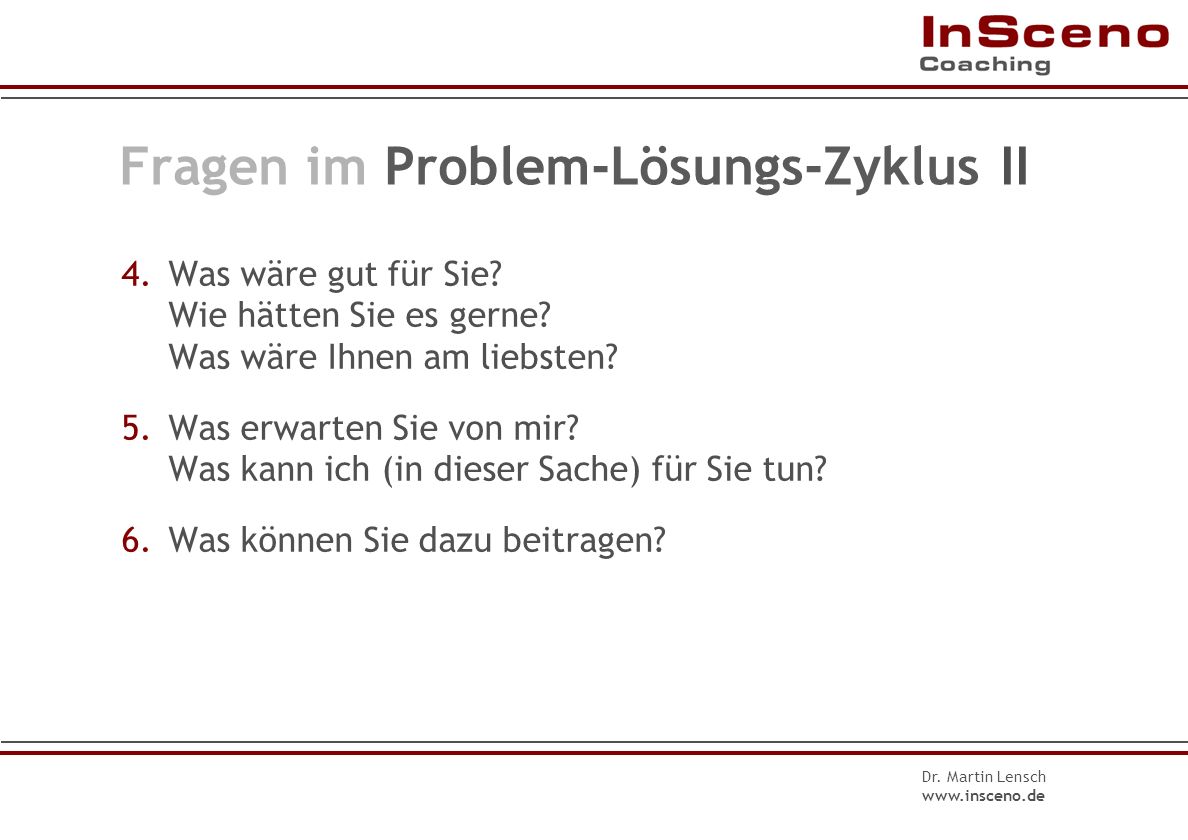 Fragen im Problem-Lösungs-Zyklus II