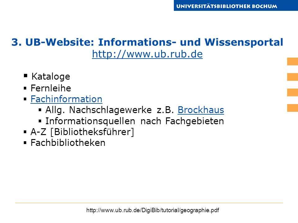3. UB-Website: Informations- und Wissensportal