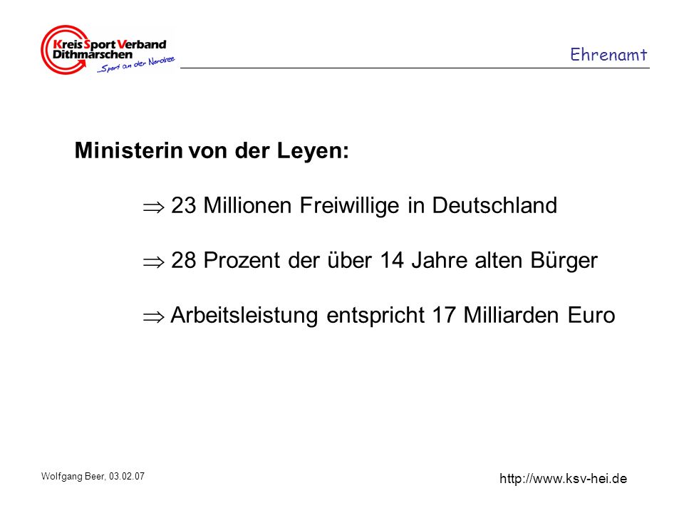 Ministerin von der Leyen:  23 Millionen Freiwillige in Deutschland