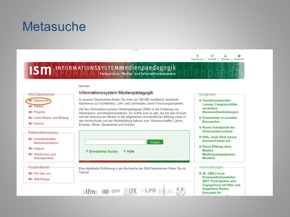 Metasuche DIPF PowerPoint-Präsentation