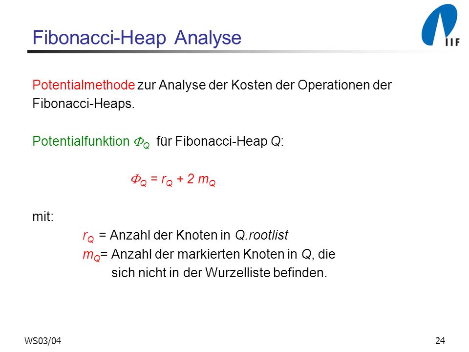 Fibonacci-Heap Analyse