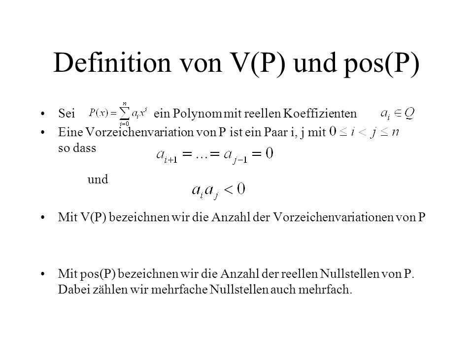 Definition von V(P) und pos(P)