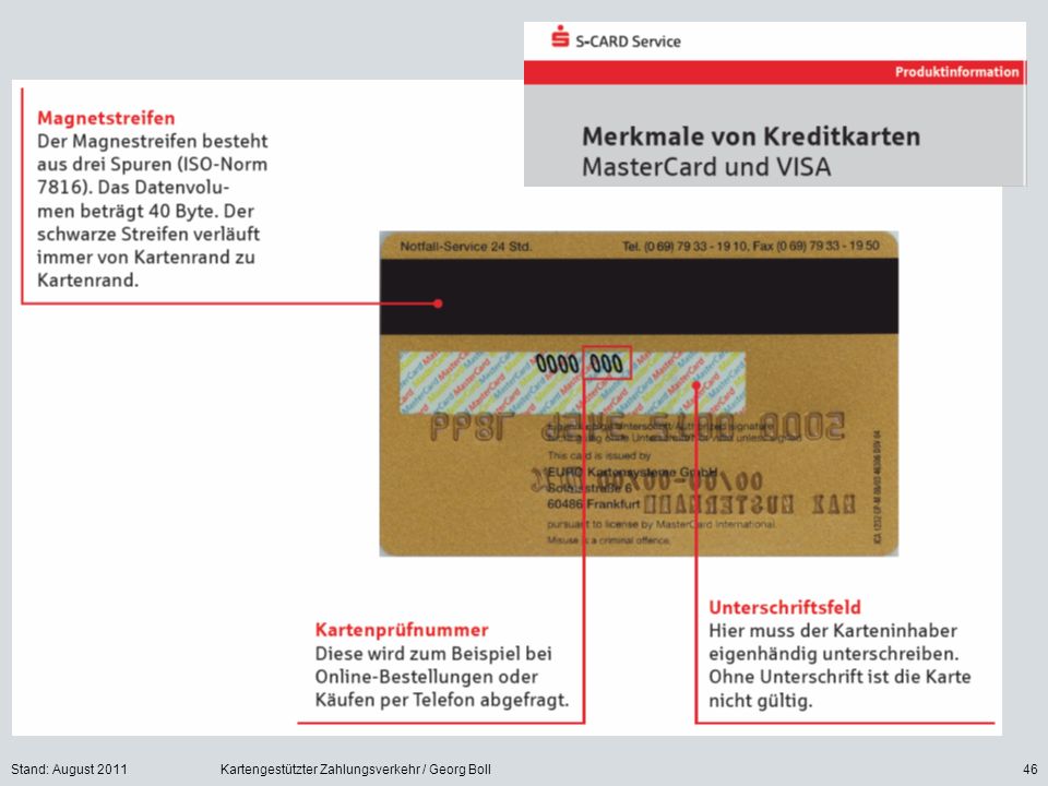 Stand: August 2011 Kartengestützter Zahlungsverkehr / Georg Boll