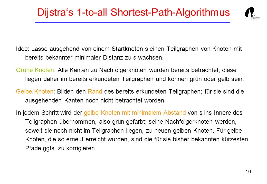 Dijstra‘s 1-to-all Shortest-Path-Algorithmus