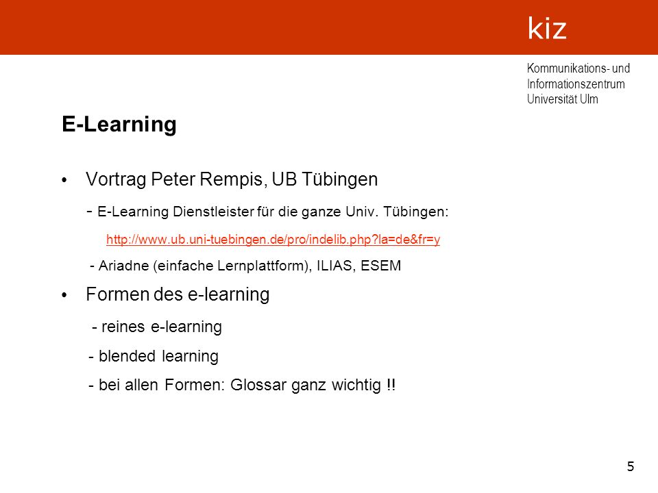 E-Learning Vortrag Peter Rempis, UB Tübingen