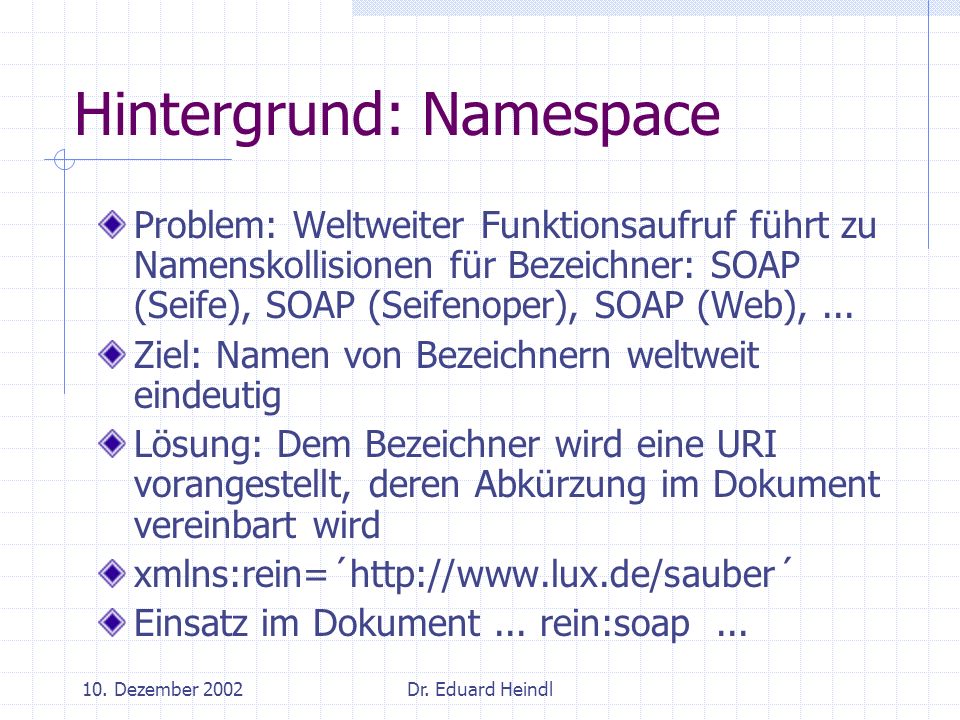 Hintergrund: Namespace