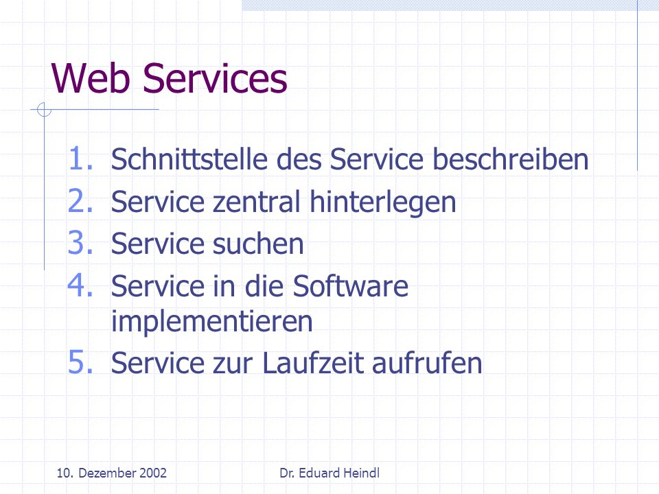 Web Services Schnittstelle des Service beschreiben