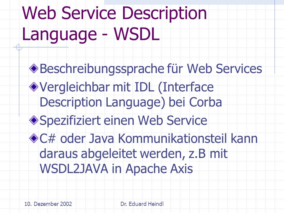 Web Service Description Language - WSDL
