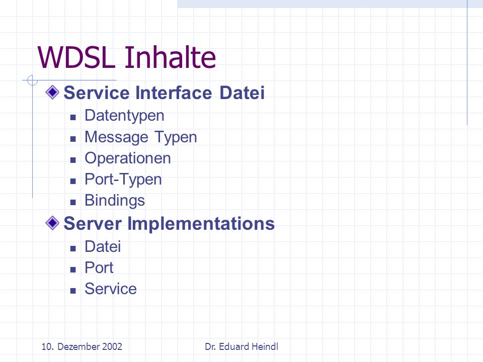 WDSL Inhalte Service Interface Datei Server Implementations Datentypen