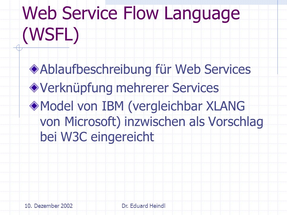 Web Service Flow Language (WSFL)