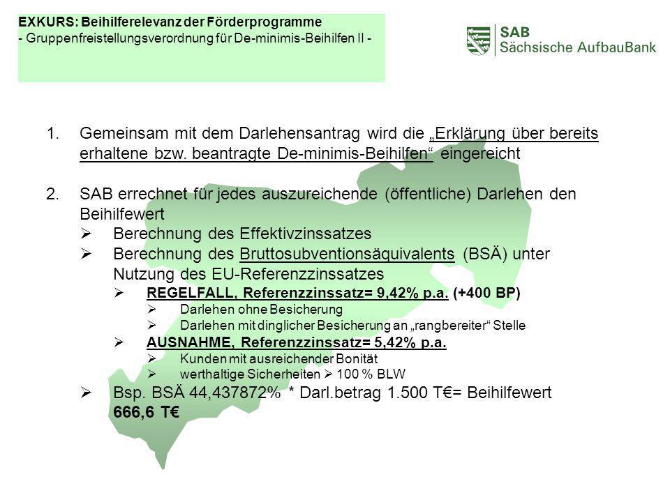 ABCDEF EXKURS: Beihilferelevanz der Förderprogramme - Gruppenfreistellungsverordnung für De-minimis-Beihilfen II -