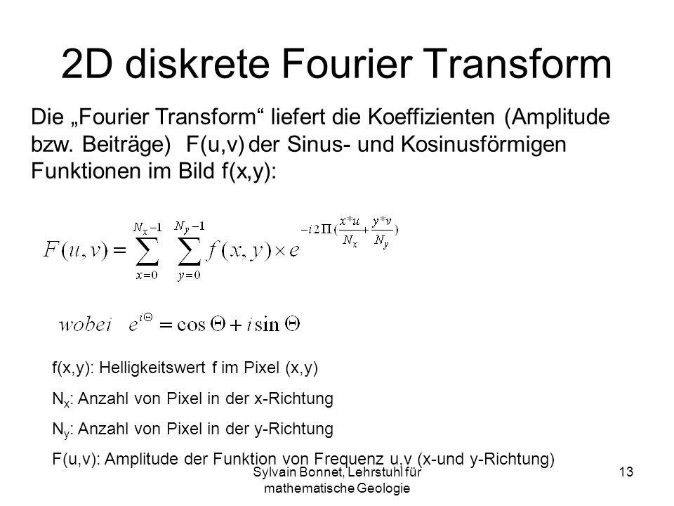 2D diskrete Fourier Transform