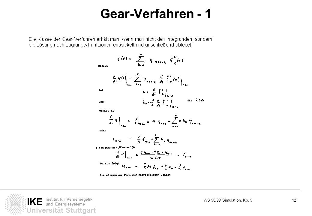 Gear-Verfahren - 1