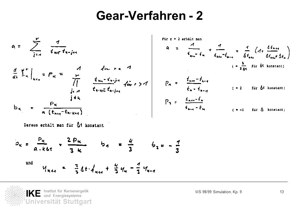 Gear-Verfahren - 2