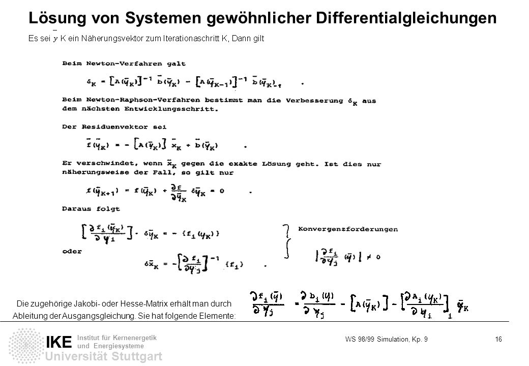 Lösung von Systemen gewöhnlicher Differentialgleichungen