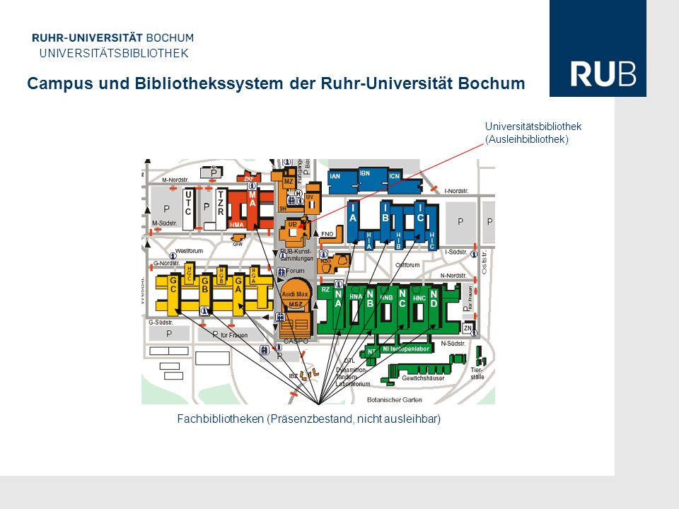 Campus und Bibliothekssystem der Ruhr-Universität Bochum