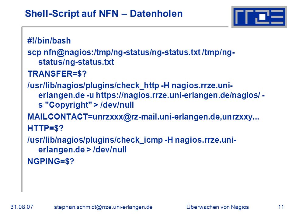 Shell-Script auf NFN – Datenholen