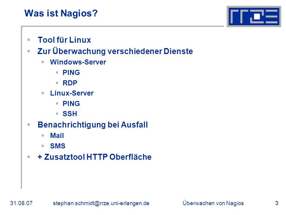 Was ist Nagios Tool für Linux Zur Überwachung verschiedener Dienste
